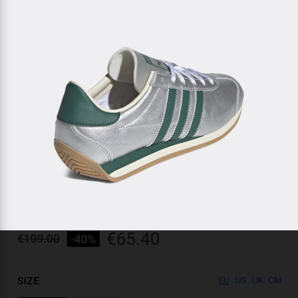 NIB adidas Silver and Green Country OG W 7.5 - Picture 5 of 7